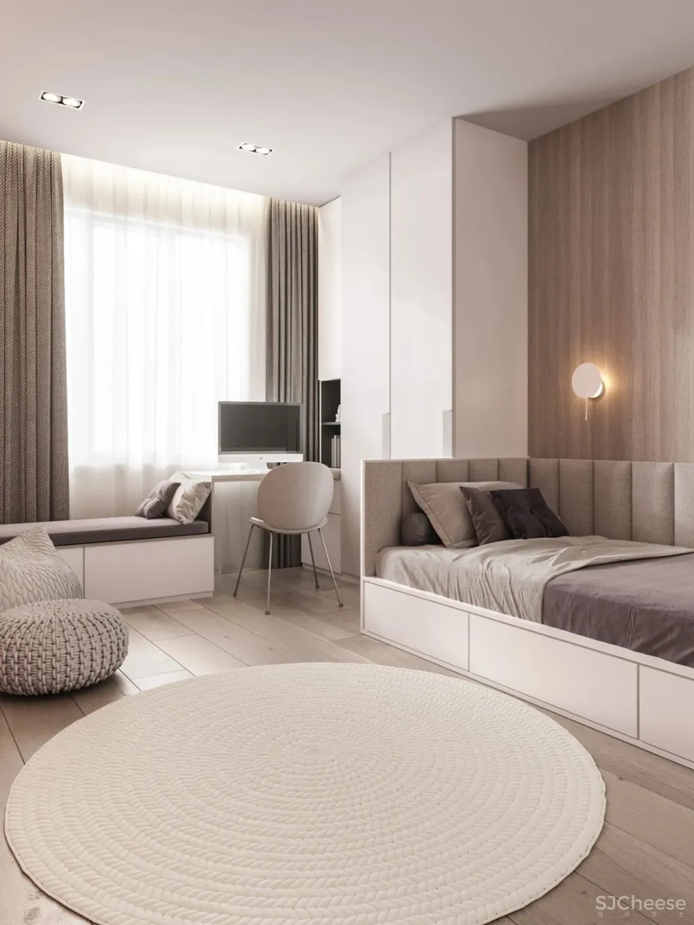 高级灰 原木，120m²现代轻奢私宅