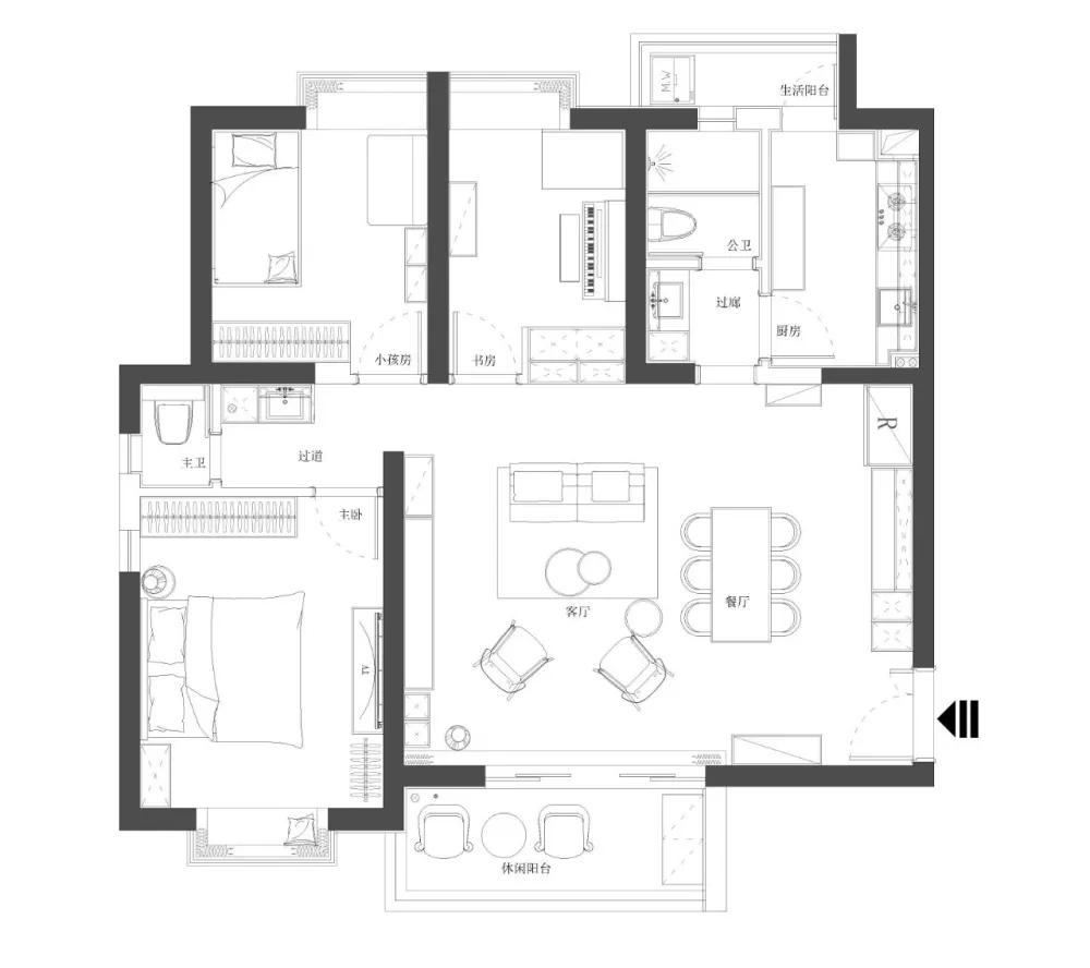 漾设计新作 120m²日式风格家居——风和日暄