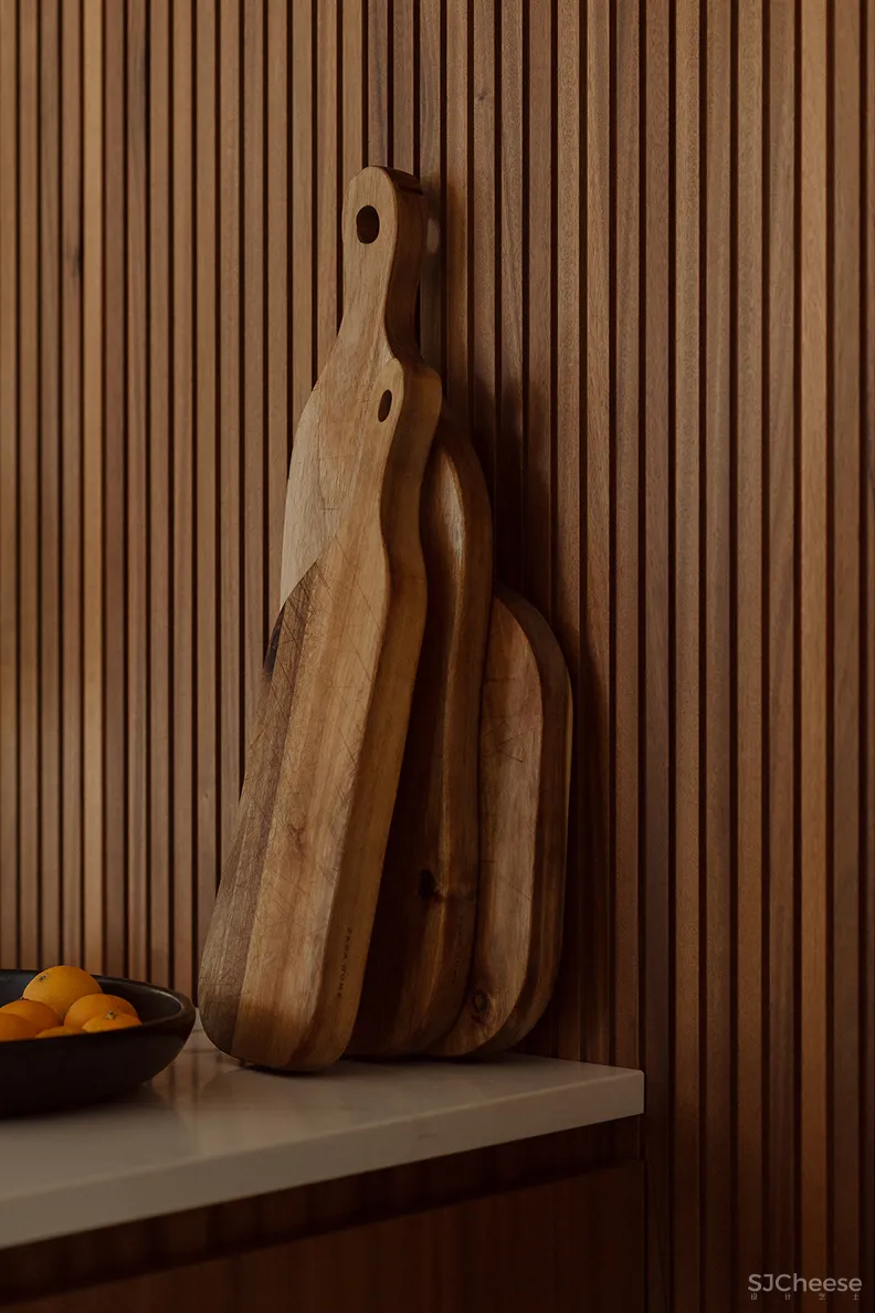 暖色系现代公寓,木饰面这样装个性又精致