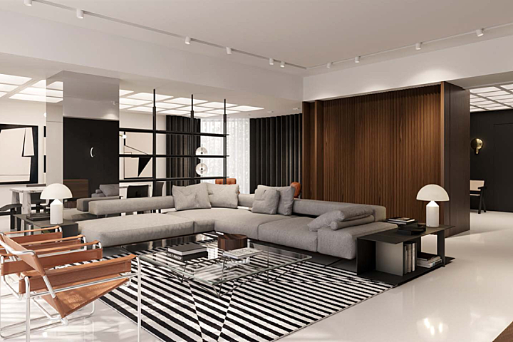 超大客厅 双排式厨房,奢华大平层只做一室一厅也太壕了!