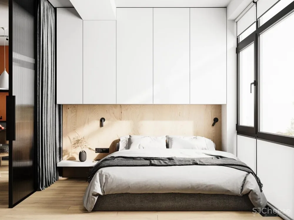 55㎡一居室变二居室,老外也学会了封阳台!