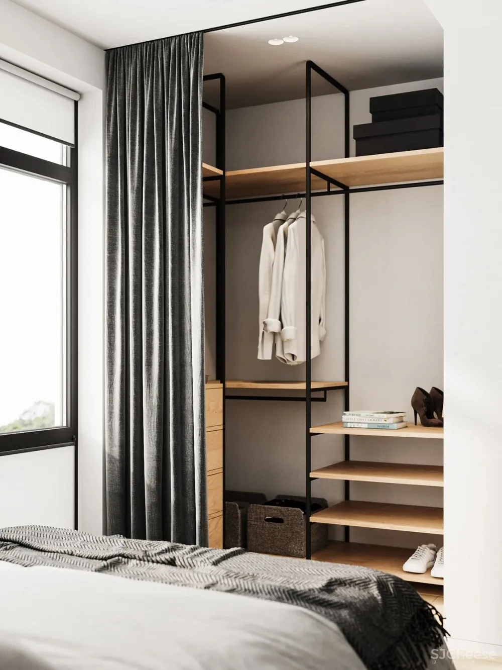 55㎡一居室变二居室,老外也学会了封阳台!