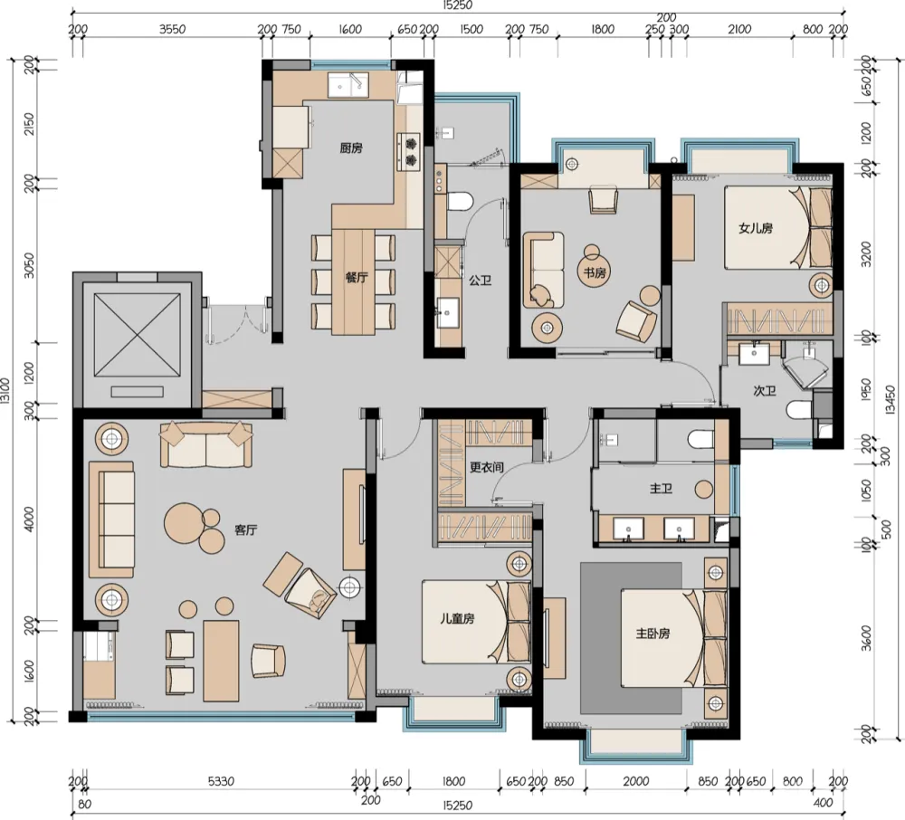 180m²写意新中式，方寸之间皆是儒雅与时尚！