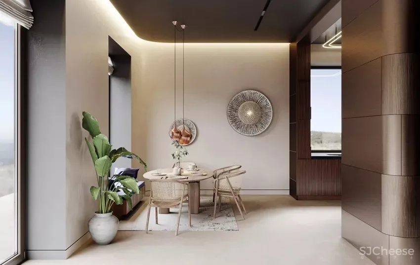 柔和圆弧美学!现代禅风庭院别墅