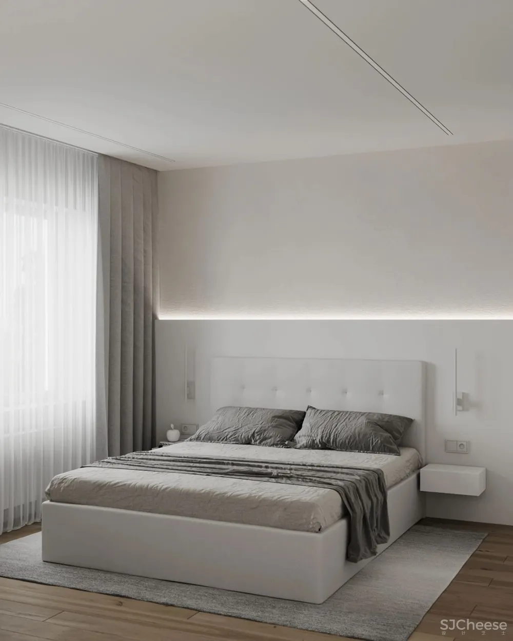 高级灰小公寓,一室户做分离式卫浴简约又大气