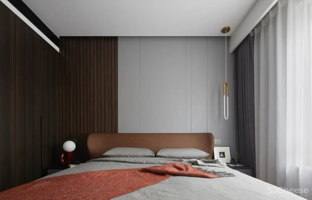 黑白灰 铁锈红，有温度的极简格调｜谦禾设计