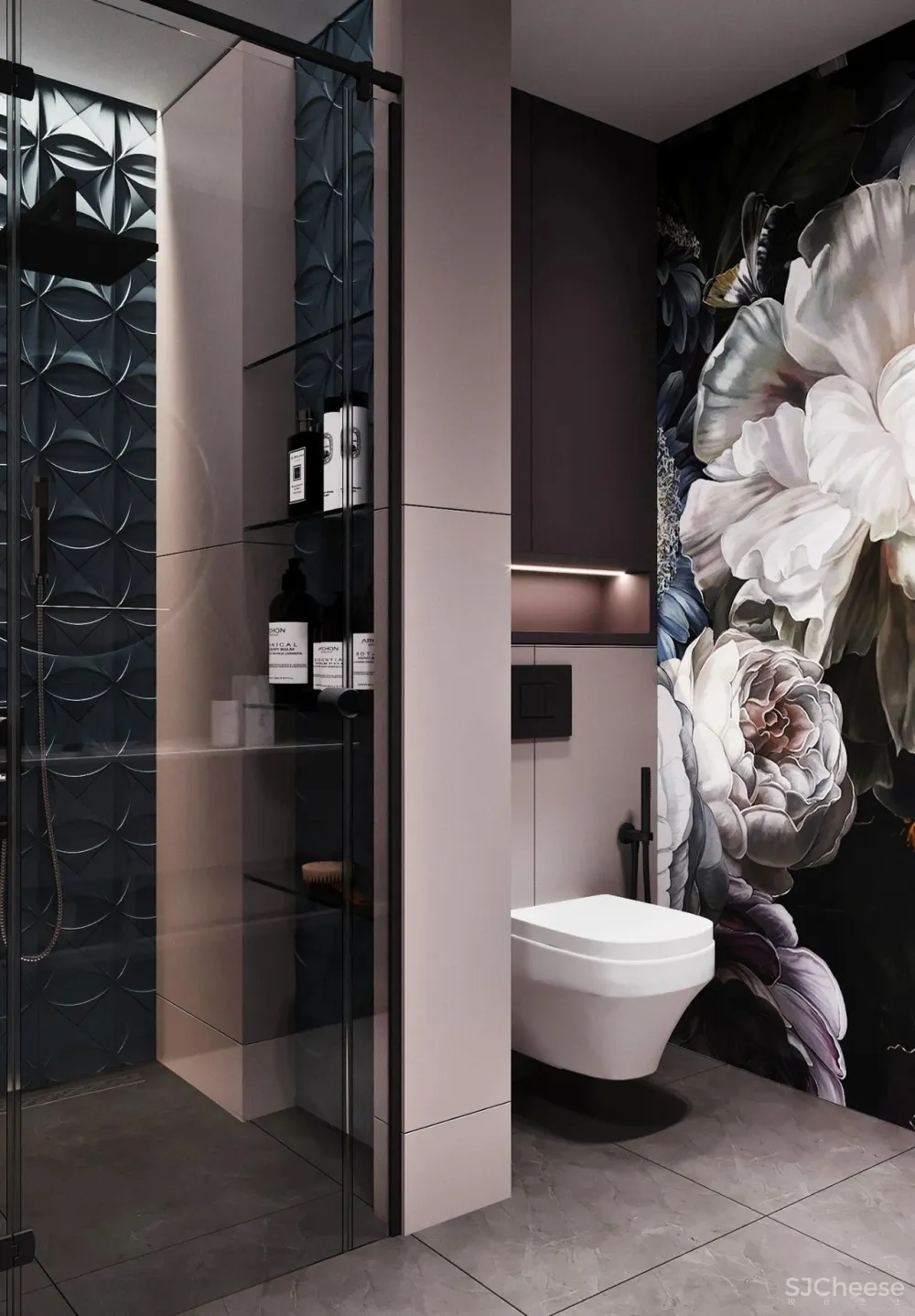 90㎡二居室,四口之家的紫色空间,漂亮!