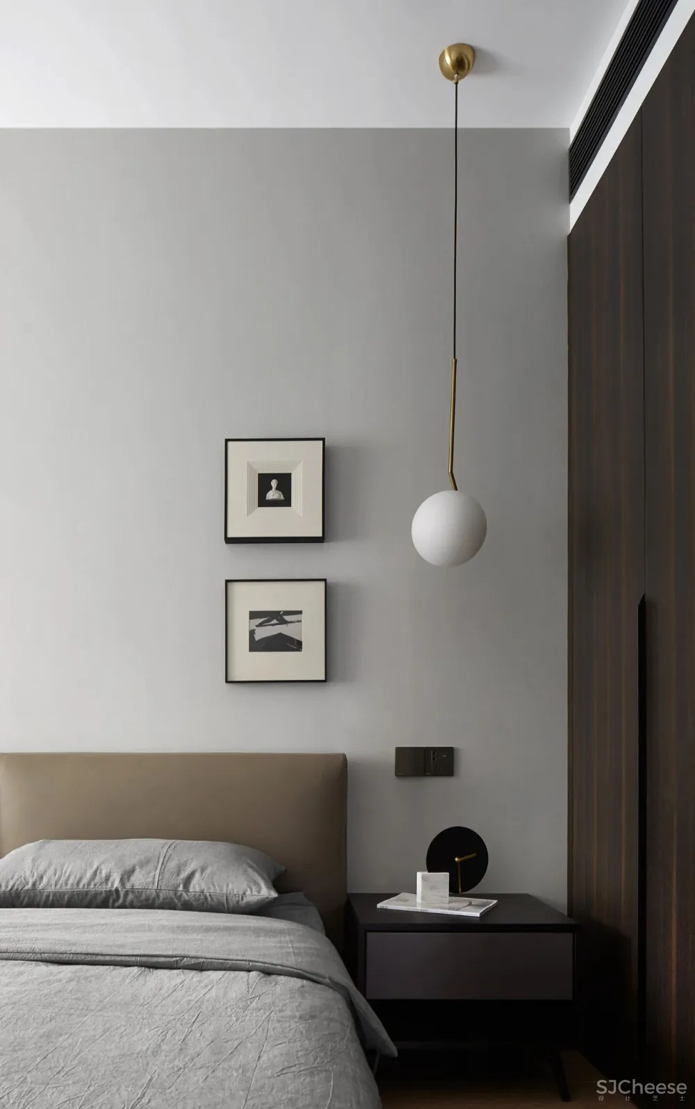 黑白灰 铁锈红，有温度的极简格调｜谦禾设计