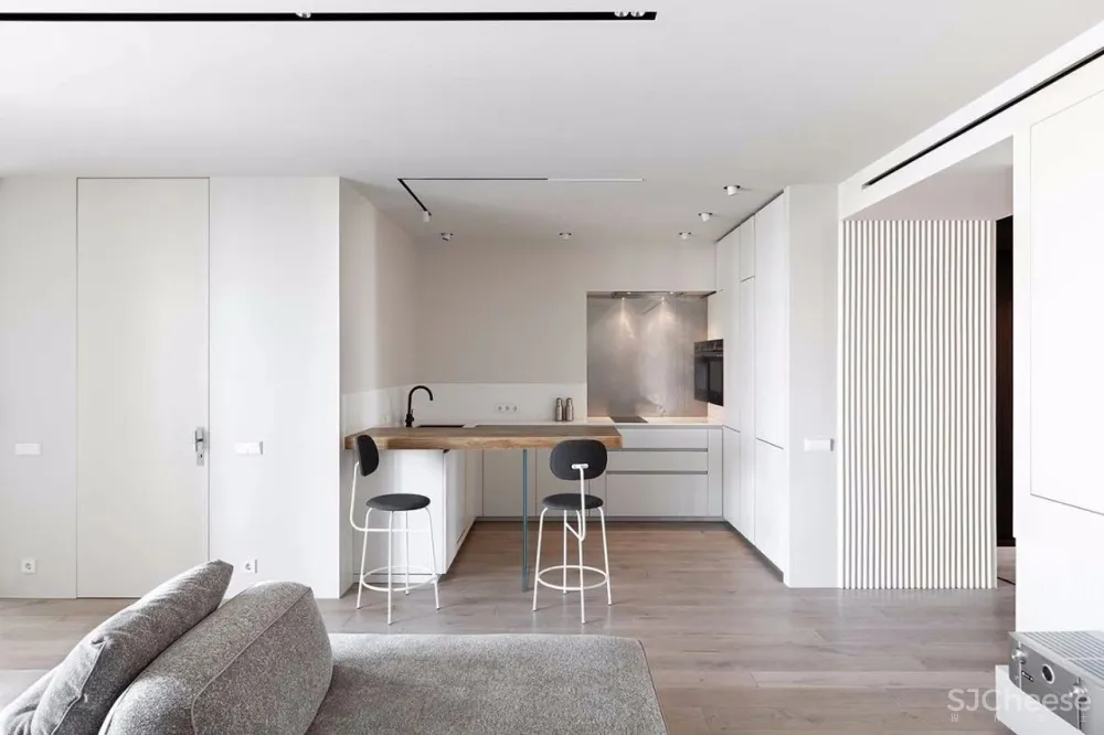 78㎡的单身简约公寓，竟只用2扇门搞定空间布局？