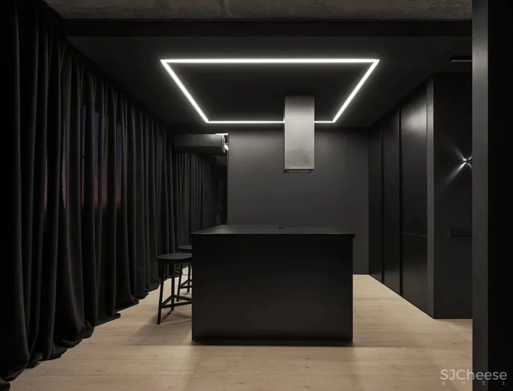 这个43㎡的黑色小户型,才是高贵冷艳的单身贵族豪宅!