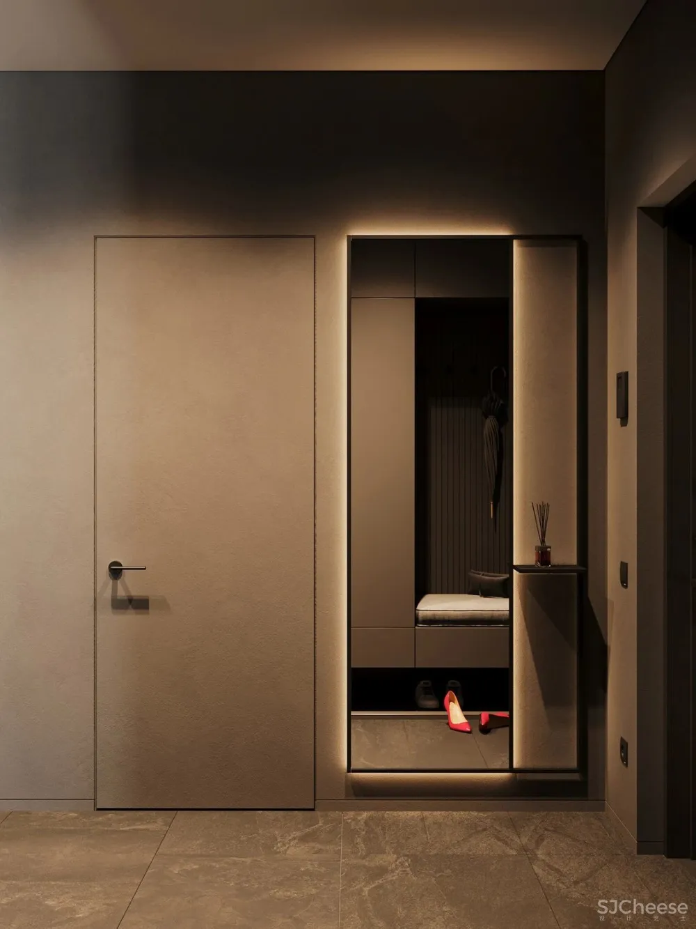 55㎡一居室变二居室,老外也学会了封阳台!