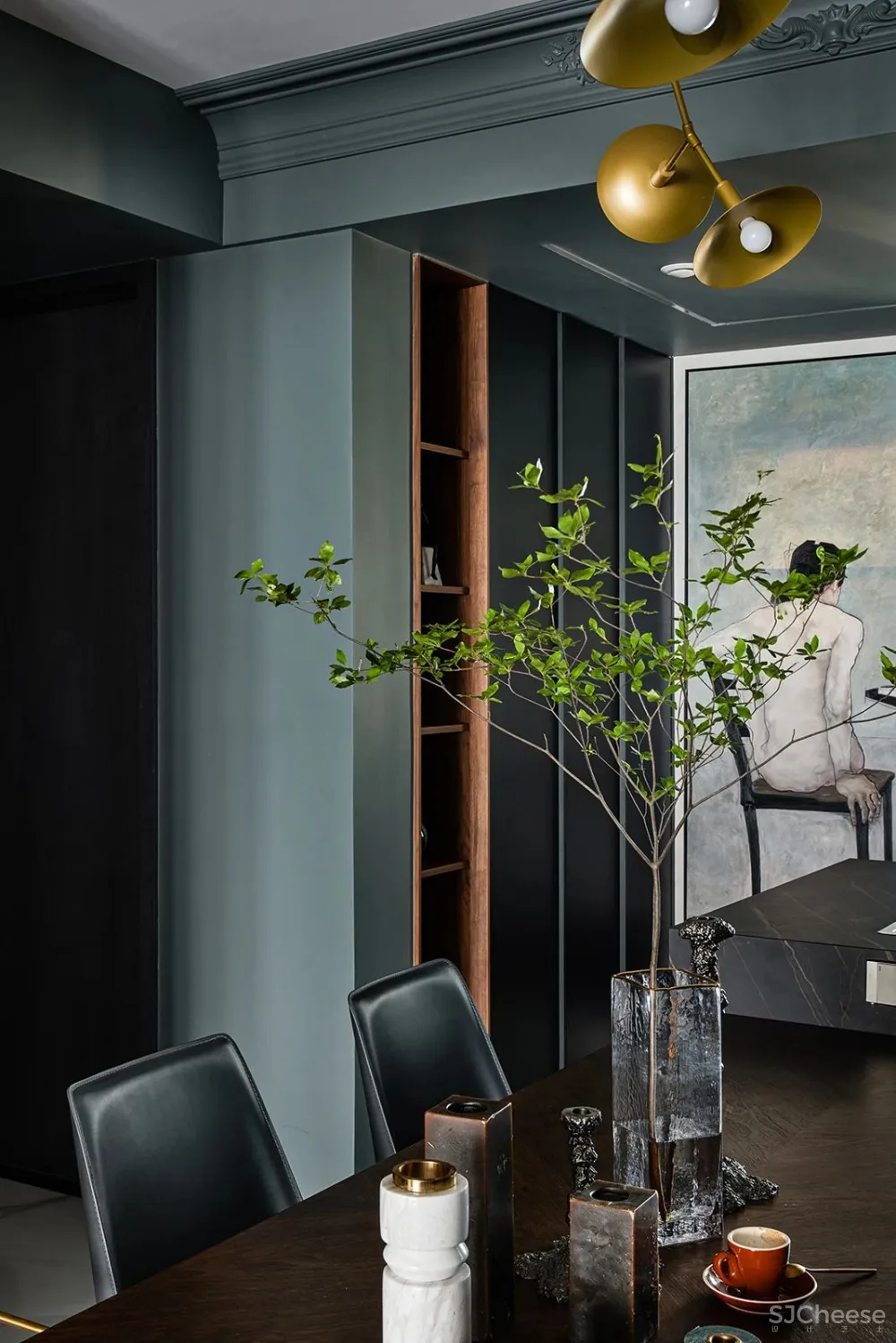 160㎡黛绿复古风，无法抗拒的优雅与质感!