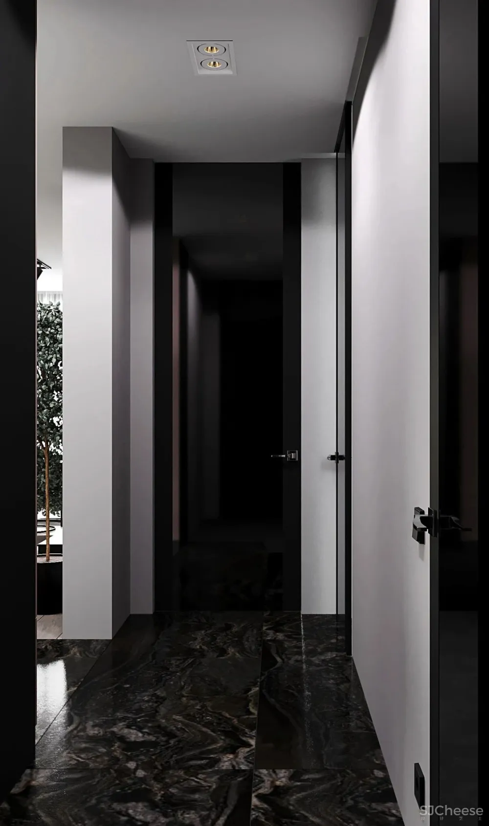 90㎡二居室,四口之家的紫色空间,漂亮!