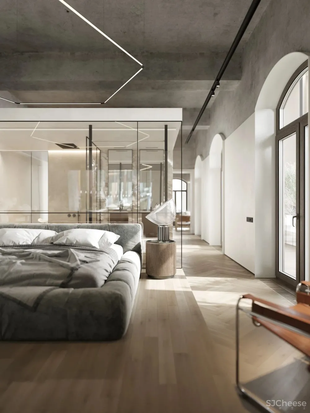 136㎡水泥灰 原木,独特舒适!