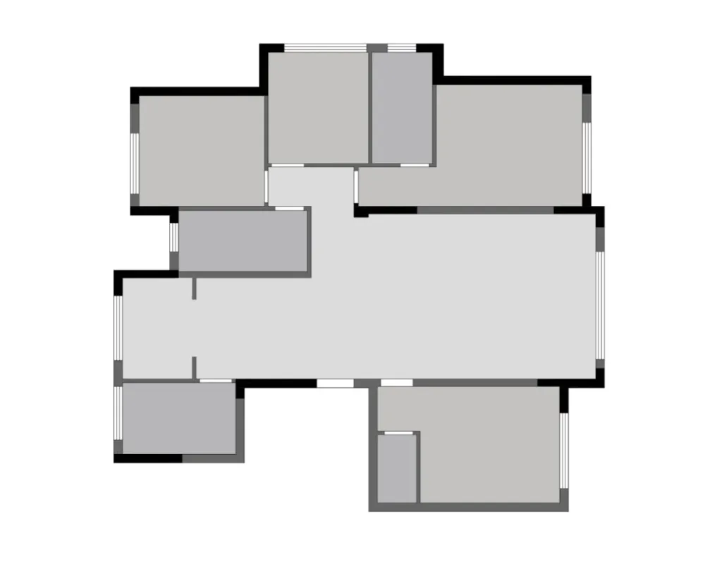 黑白灰 铁锈红，有温度的极简格调｜谦禾设计