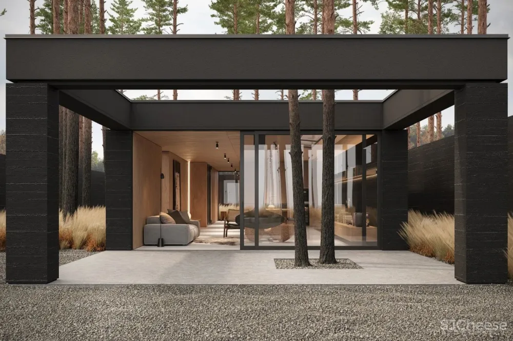 逃离城市“快节奏”,80m²林间隐逸小别墅