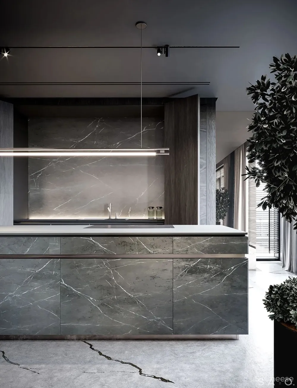 轻奢 高级灰，257㎡轻奢大平层