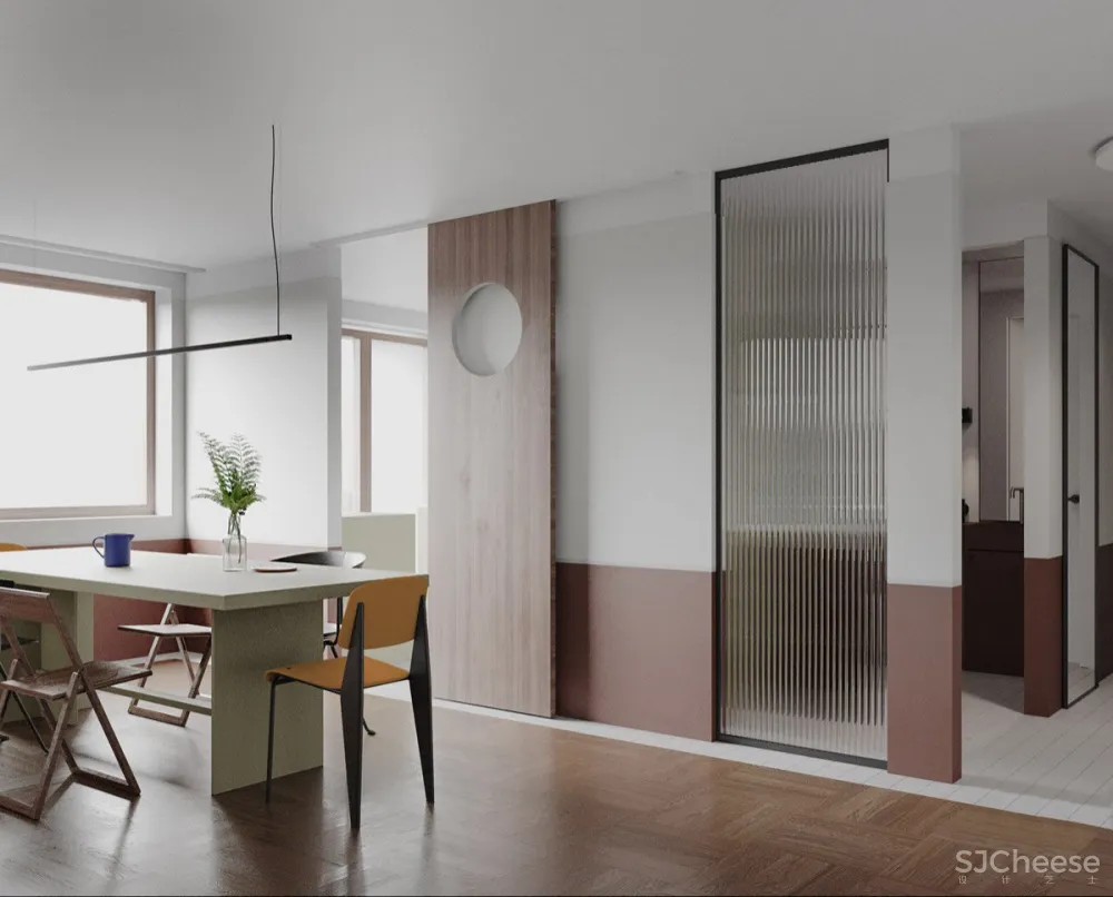 105㎡公寓改造,经典墙裙饰面的现代运用,尽显复古魅力!