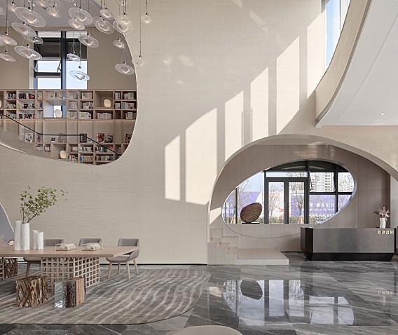 曲线中的温婉|绿地.张家港海源名邸售楼处——南京我们室内设计