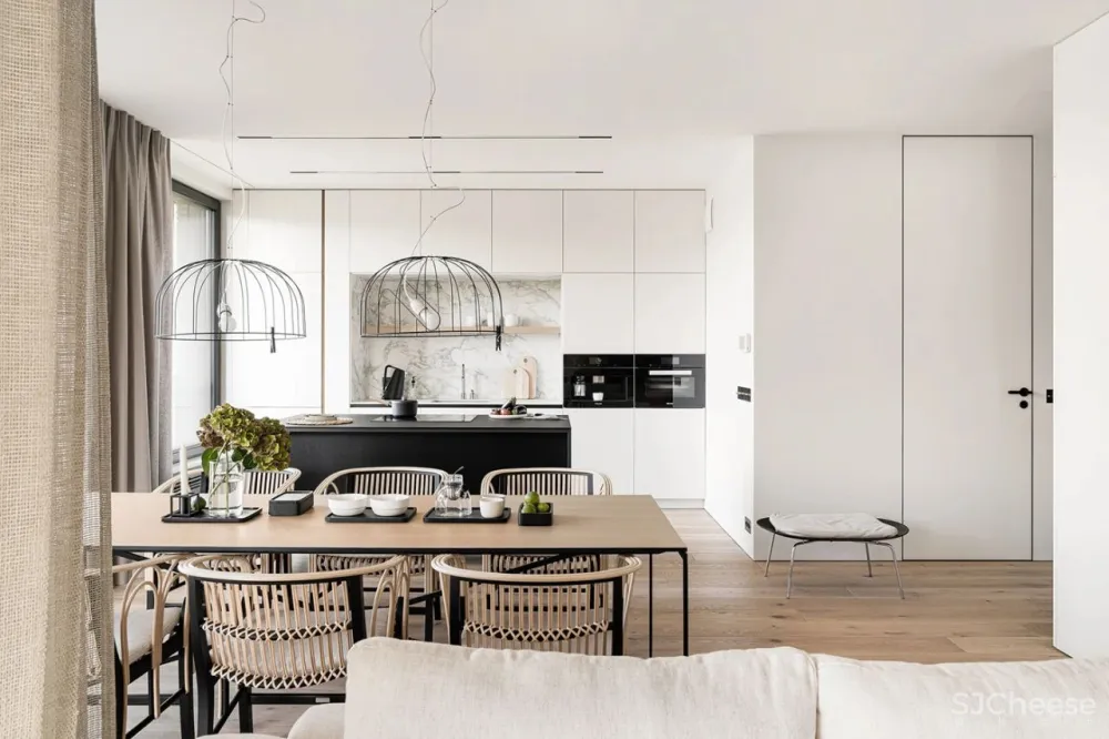 简约风的两室一厅,卧室用木饰面做背景太有范了!