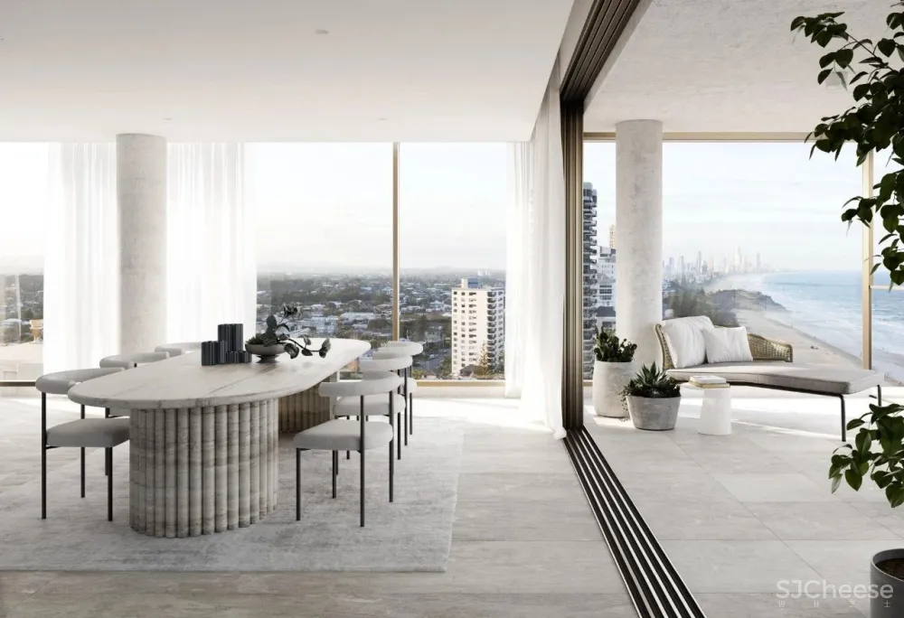 一梯两户一字排开的平层公寓,这才叫真正的大开间!