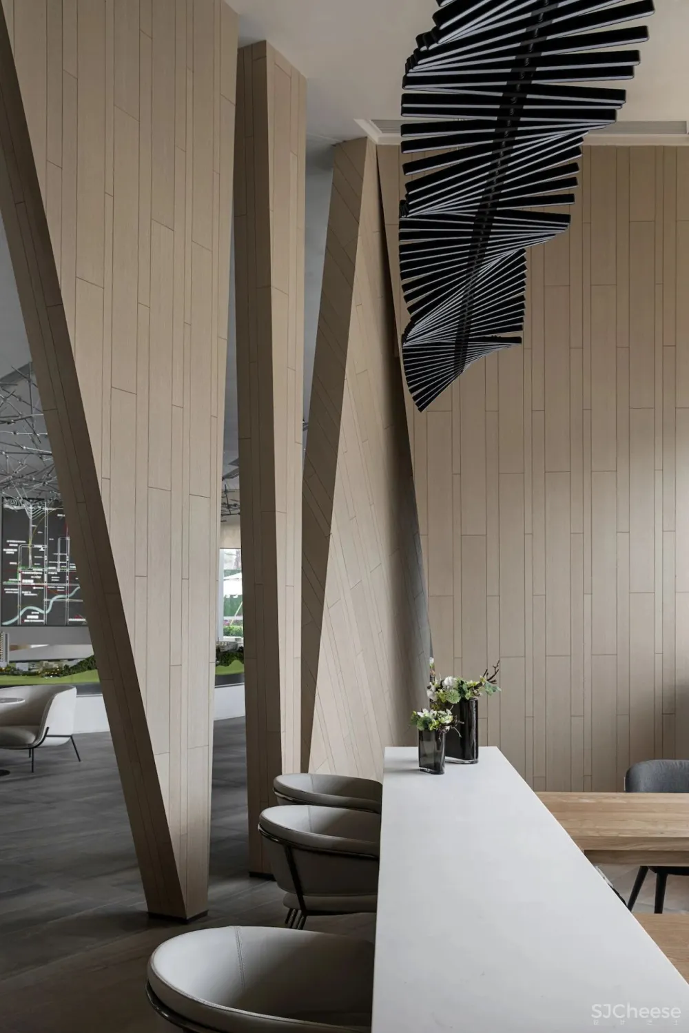 尚壹扬新作丨折线,让空间起舞:旭辉⾦科·贵阳乌当销售中⼼