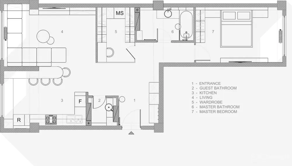 86㎡ 一室一厅，主卧空间这样布局宽敞又大气！