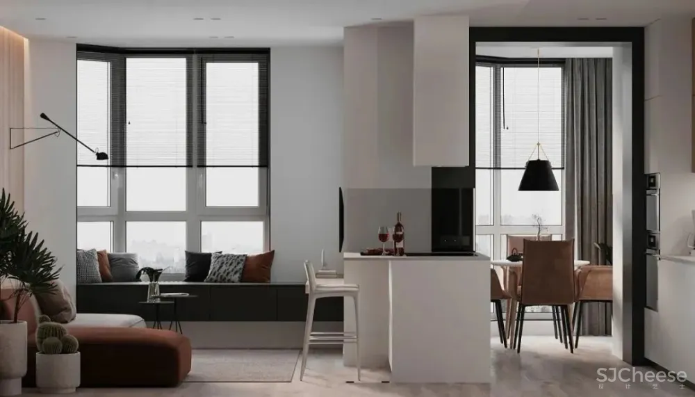 75㎡公寓设计，小空间大视野！ Nastia Perchyk