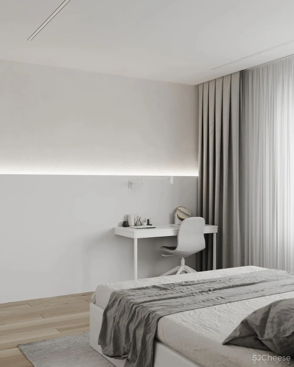 高级灰小公寓,一室户做分离式卫浴简约又大气