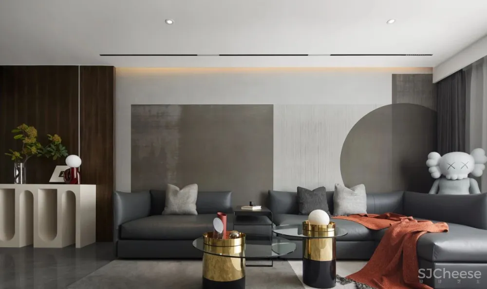 黑白灰 铁锈红，有温度的极简格调｜谦禾设计