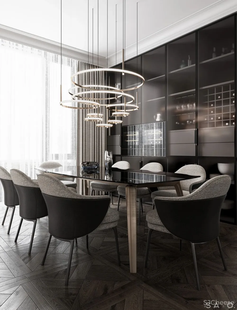 轻奢 高级灰，257㎡轻奢大平层