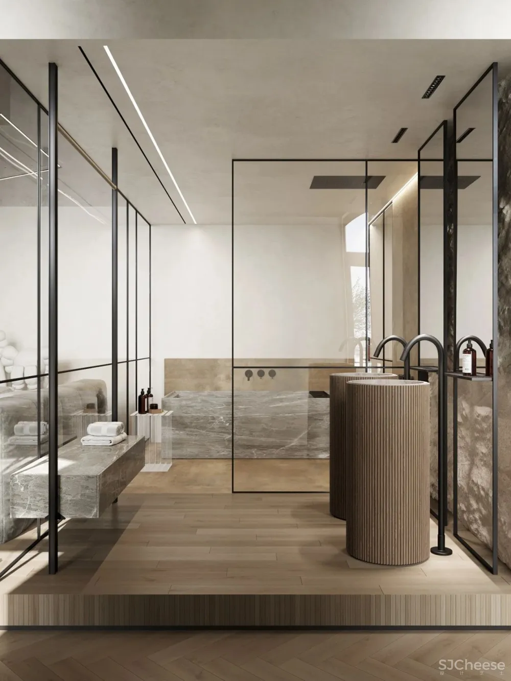 136㎡水泥灰 原木,独特舒适!