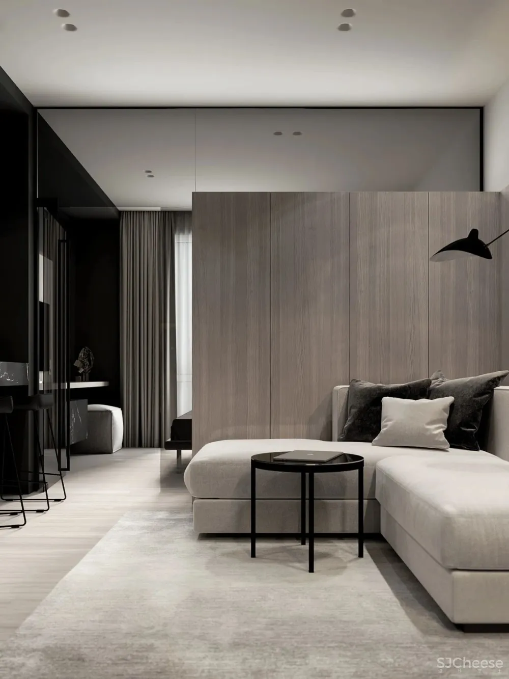 105㎡深色极简,美出新高度!