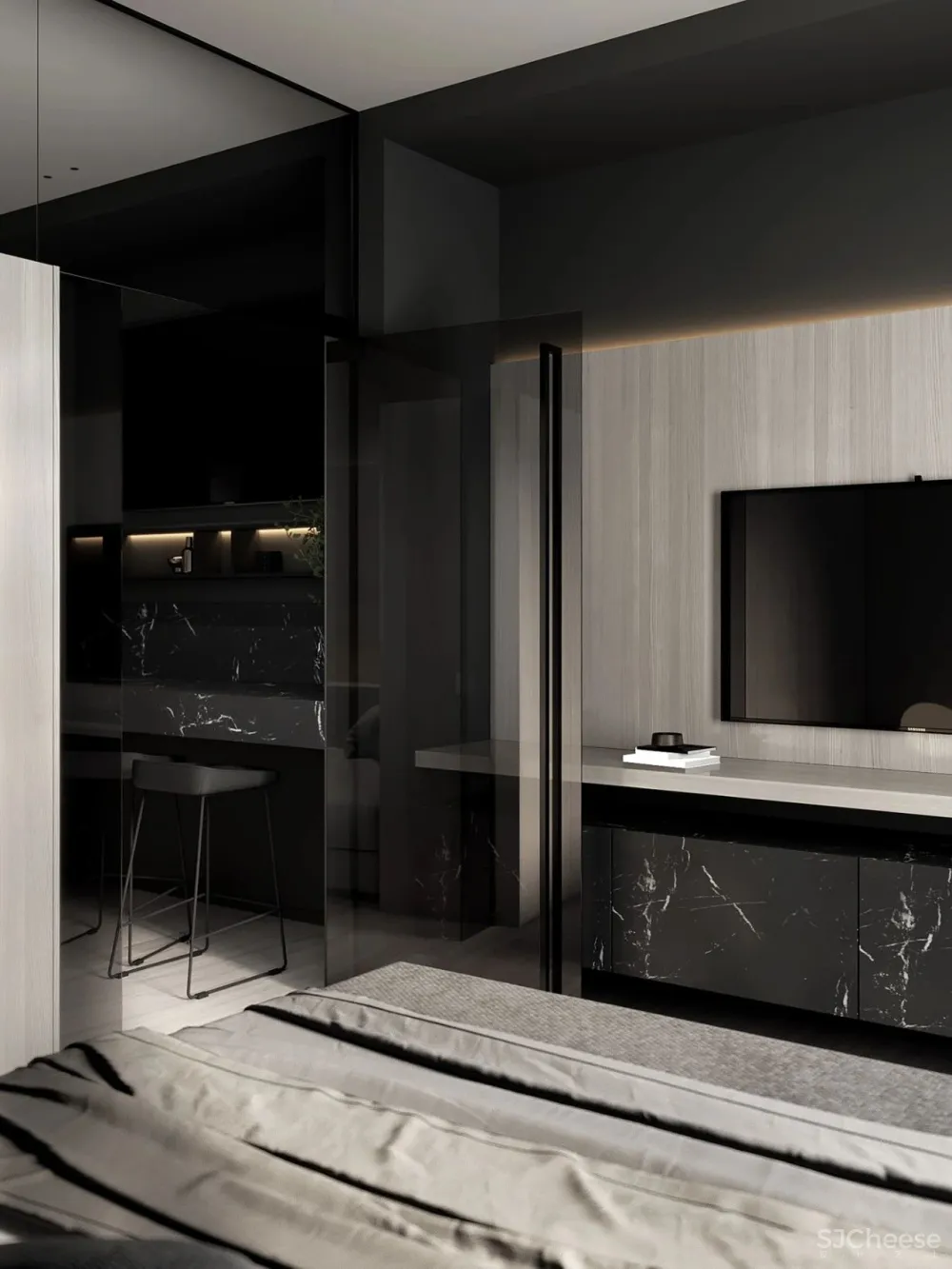 105㎡深色极简,美出新高度!