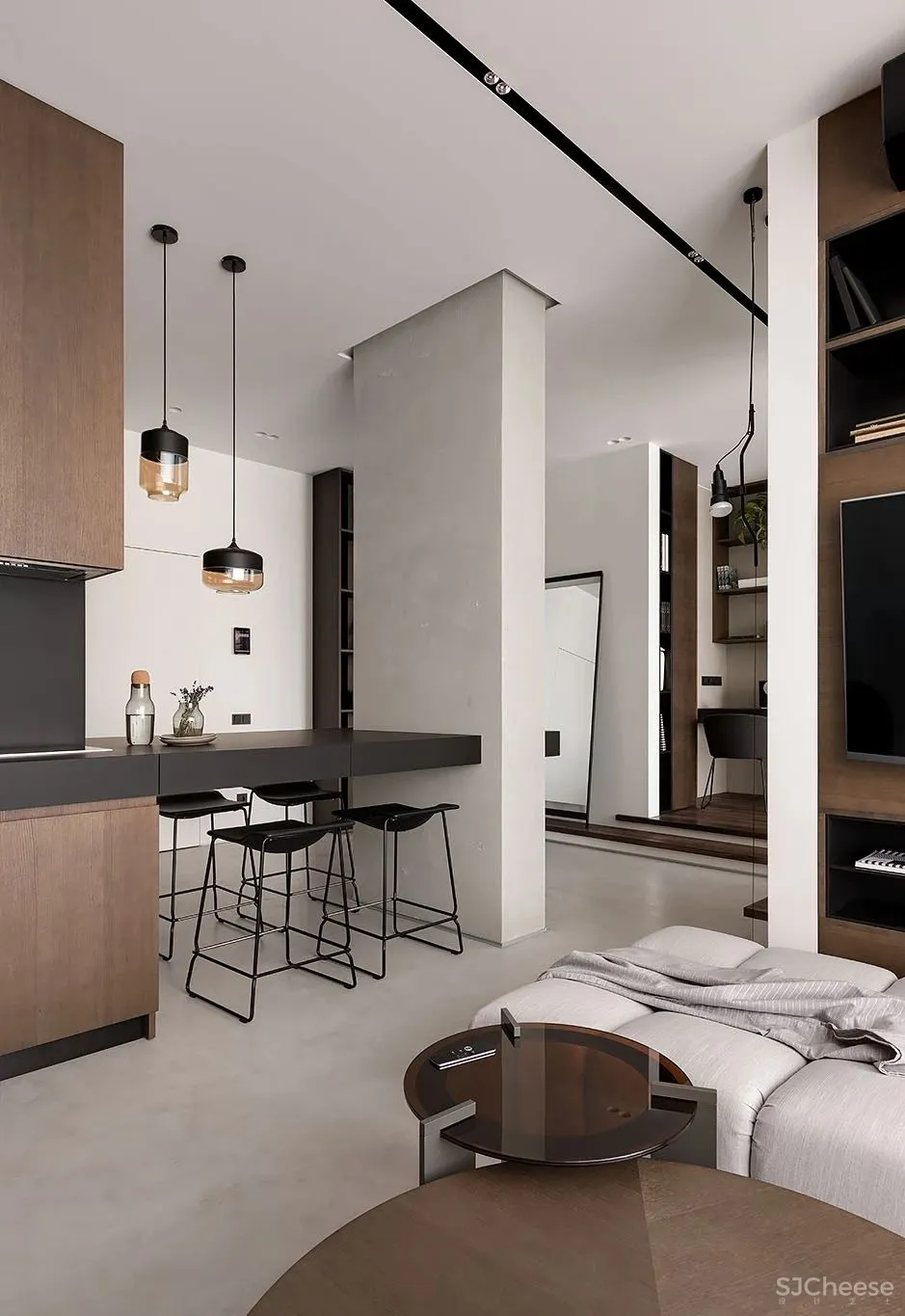 现代极简风一居室 Diana Lobodiuk