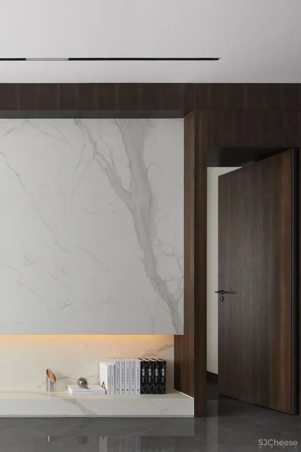 黑白灰 铁锈红，有温度的极简格调｜谦禾设计