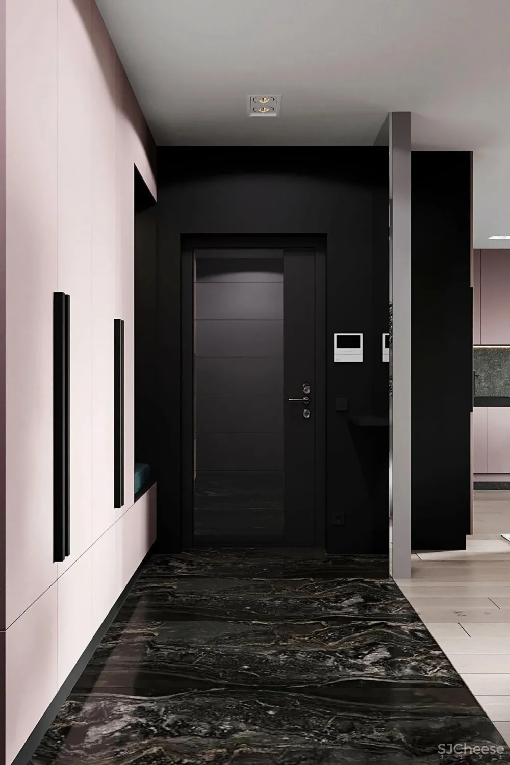 90㎡二居室,四口之家的紫色空间,漂亮!