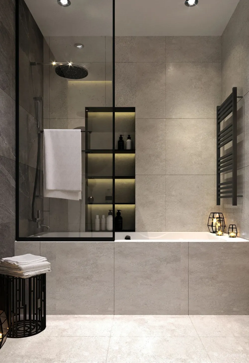 90㎡二居室,四口之家的紫色空间,漂亮!