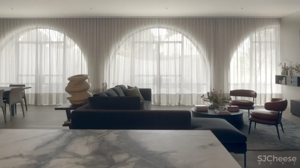 从外面看就是个别墅，其实是2个大平层，简约设计也有豪宅范!