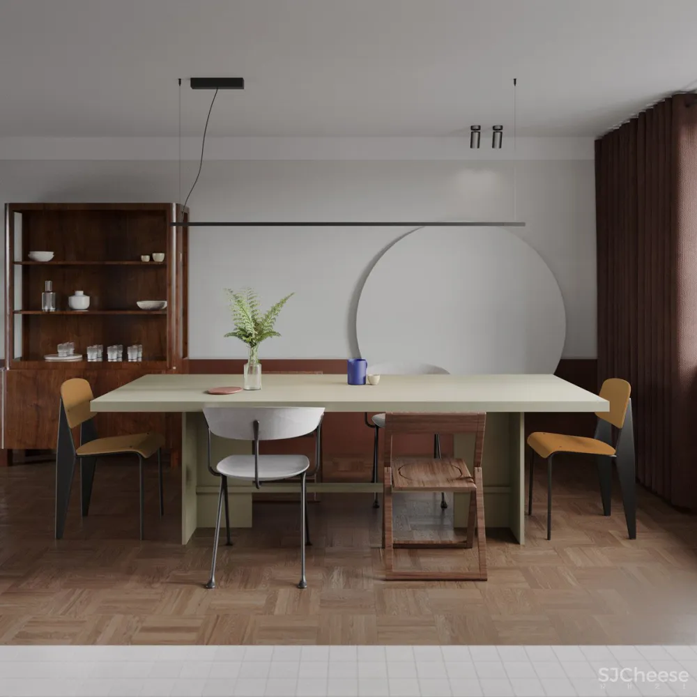 105㎡公寓改造,经典墙裙饰面的现代运用,尽显复古魅力!