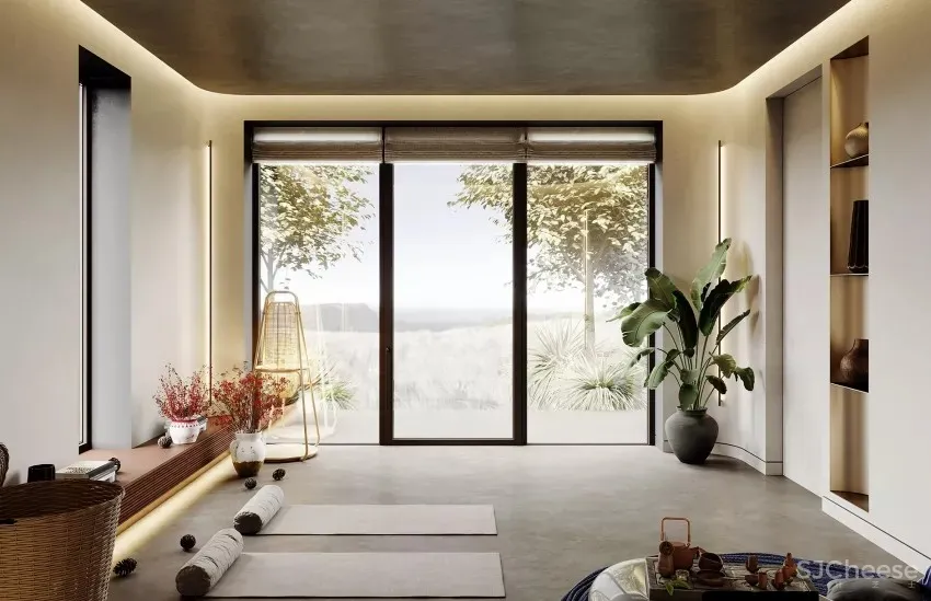 柔和圆弧美学!现代禅风庭院别墅