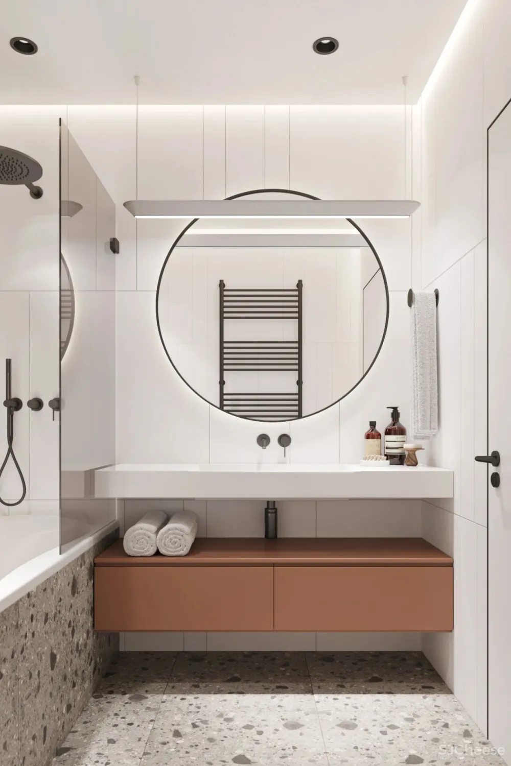 65㎡的小公寓,浴室竟能放下最爱的浴缸,也太享受了