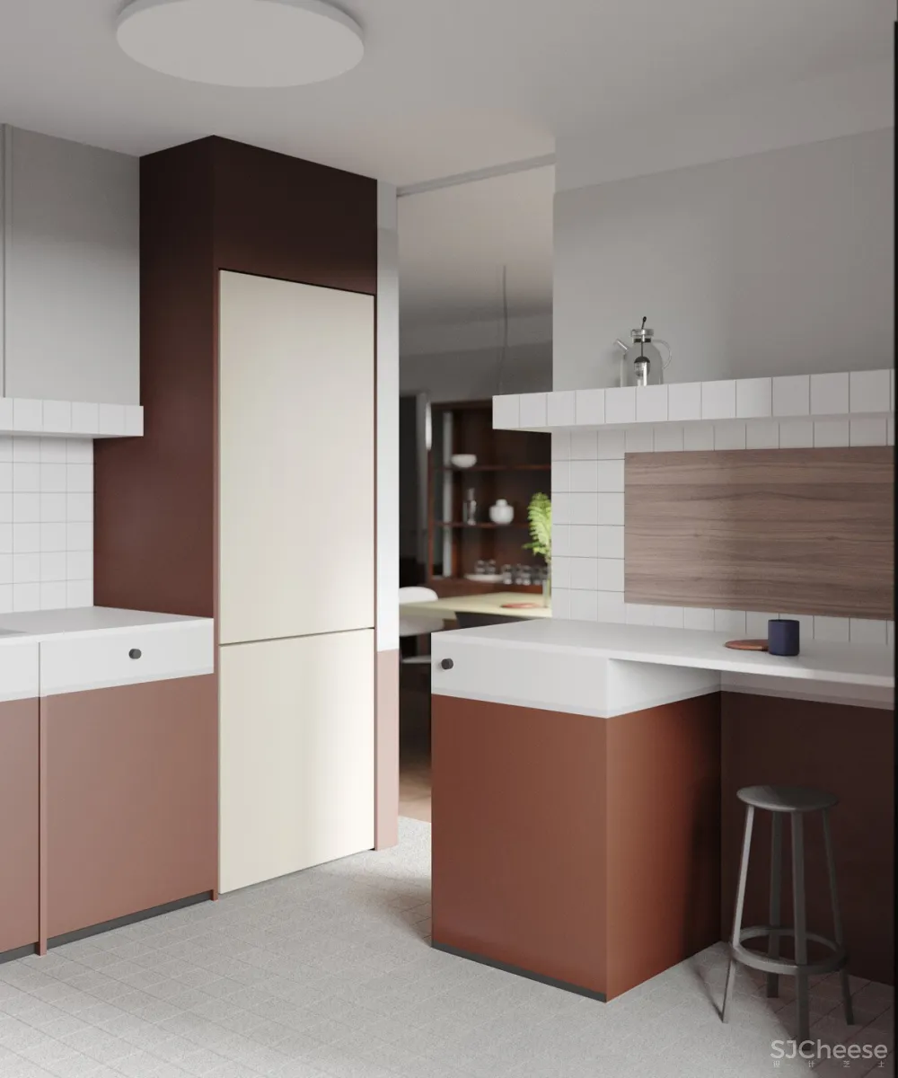 105㎡公寓改造,经典墙裙饰面的现代运用,尽显复古魅力!