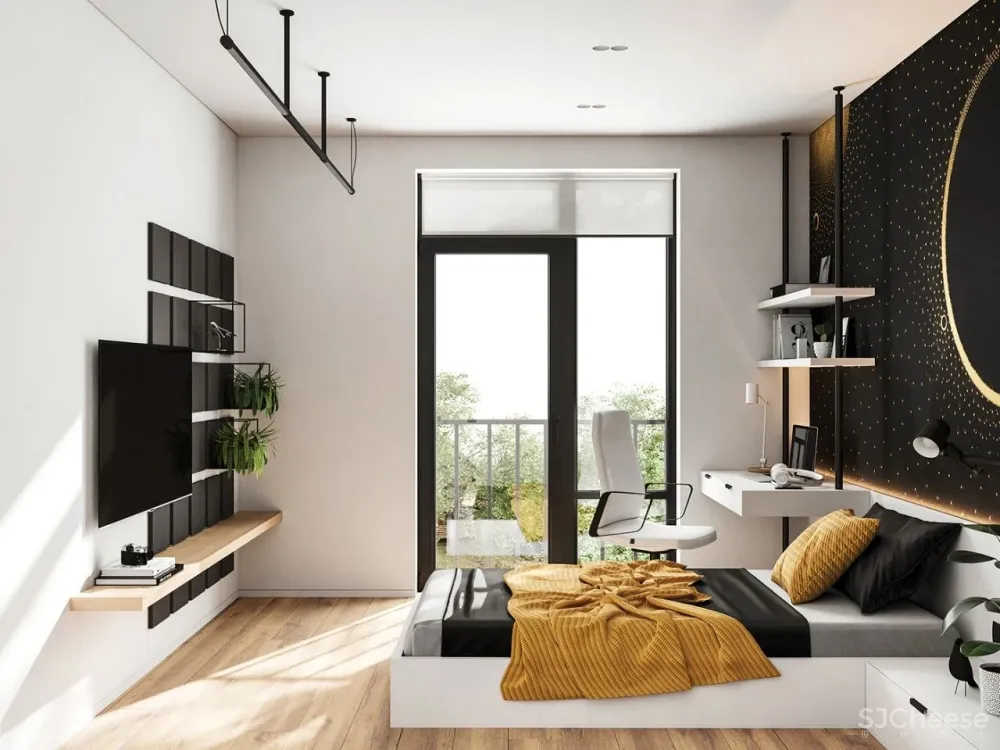 55㎡一居室变二居室,老外也学会了封阳台!