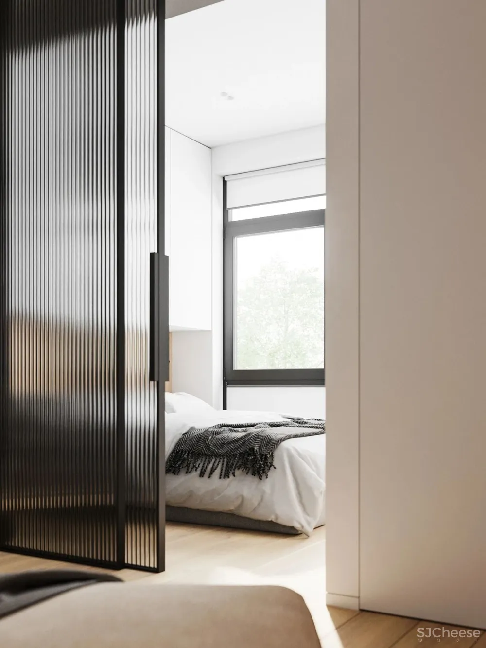 55㎡一居室变二居室,老外也学会了封阳台!