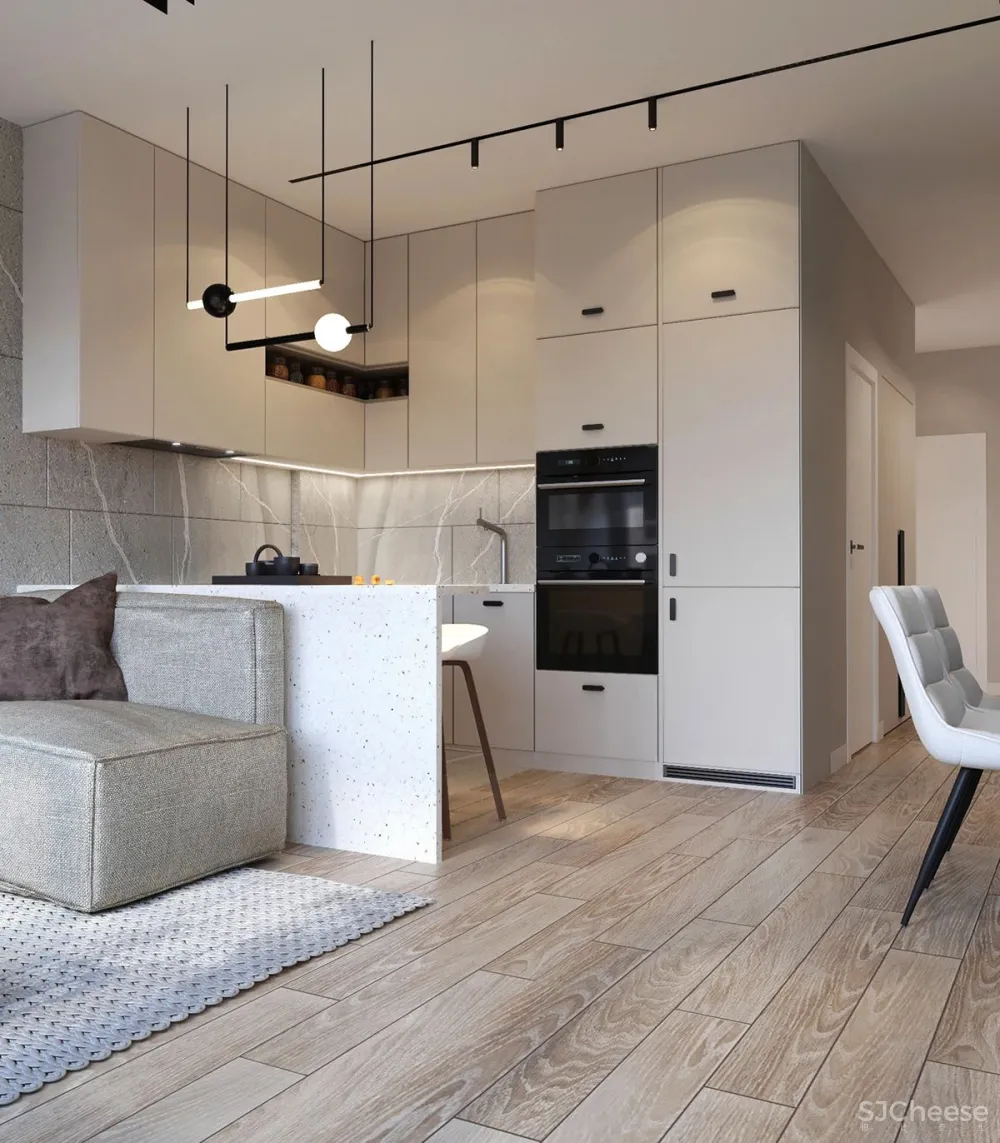 90㎡二居室,四口之家的紫色空间,漂亮!