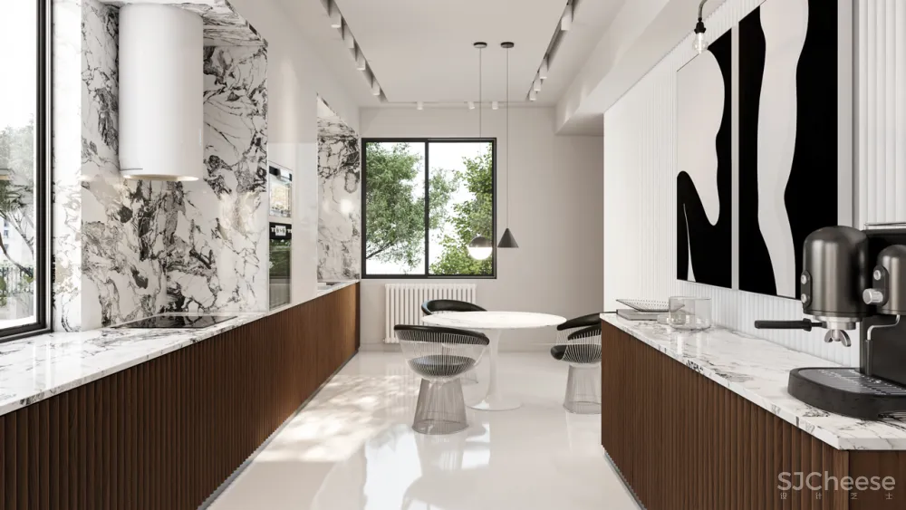 超大客厅 双排式厨房,奢华大平层只做一室一厅也太壕了!