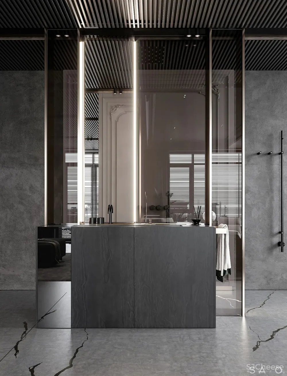 轻奢 高级灰，257㎡轻奢大平层