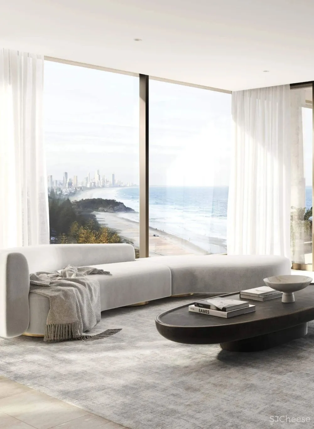 一梯两户一字排开的平层公寓,这才叫真正的大开间!