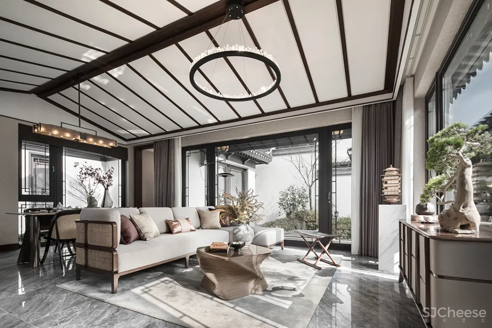 130㎡中式合院，一花一木，满庭芳华！